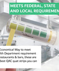 Quat Sanitizer Test Strips 100 Pack for Quaternary Sanitizing Solutions 0 to 500 Ppm Fast Dip and Read Test Kit for Kitchens