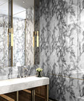 Bathroom with 36x197 Inch Extra Wide Grey Contact Paper for Countertops Peel And Stick Waterproof Vinyl Laminate Sheets.
