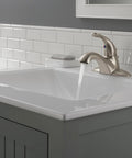 Brushed Nickel Centerset Bathroom Faucet For 4 Inch 3 Hole Vanity Sink With Push Pop Drain Classic Style Stainless Steel
