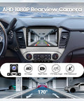 AHD 1080P Rearview Camera displayed on 10.1-inch touchscreen in Chevy Suburban Tahoe Yukon 2015 2019 Wireless CarPlay Android Auto Dash Kit.