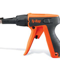 Ergonomic Hand Tool for Nylon Cable Ties 18 to 50 lb, Single Palm-Grip Tightening Pliers with 360° Rotating Nose, Orange Handle