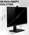 Side view of Frameless 23.8 Inch Business Webcam Monitor With 1080p IPS Display 120Hz Refresh Rate and dimensions shown.
