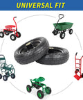 10 Inch Flat Free Solid Tire And Wheel Replacement For Carts And Hand Trucks with universal fit for various garden tools and trolleys.