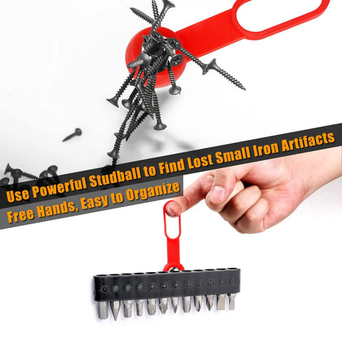 Magnetic Stud Finder With 27 Pound Pull Power No Batteries Needed Wall Scanner For Detecting Metal Through Five Eighth Inch Drywall: red magnetic holder with screws