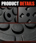 Close-up of Permabrace 4 Pack Round Rubber Car Lift Pads With Anti-Slip Design, showing surface texture and support features.