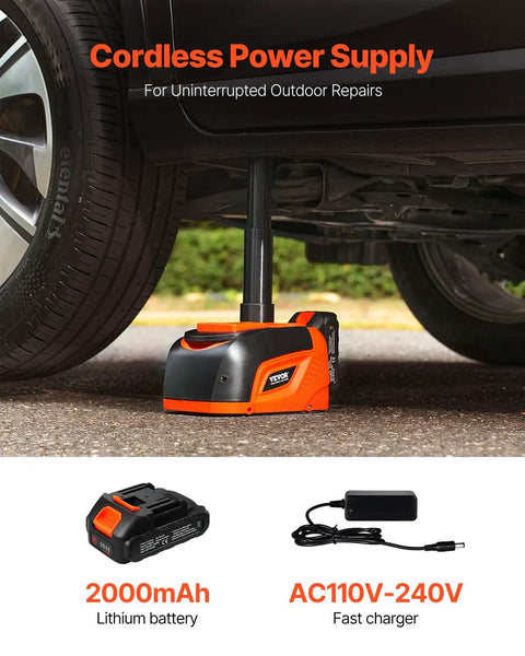 Wireless 5 Ton Electric Car Jack With Remote Control under SUV, cordless operation with 2000mAh battery and fast charger