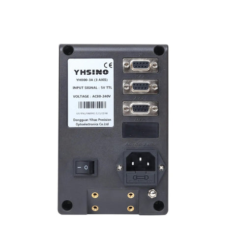Top Shelf Lcd Digital Readout Display For Cnc Milling And Mini Lathe Machines showing rear ports and labels for setup.