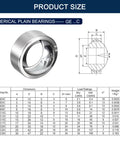 HiPicco GE4C radial spherical plain bearing, 4mm ID x 12mm OD x 5mm width, metallic silver, angled front view