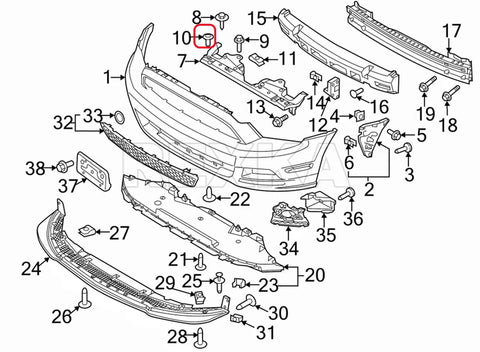 Heavy Duty 30 Piece Fender Liner Retainers And Splash Shield Fasteners Clip Kit For Ford And Dodge Trucks diagram with part numbers.