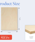 Baltic birch plywood sheet, 5 x 7 in, 1/4 in (6 mm) thick, B/BB grade; pack of 6