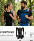 Two runners wearing Lightweight Running Vest With Adjustable Chest Pack And Pistol Holster Hydration Vest With 1.5L Bladder Reflective