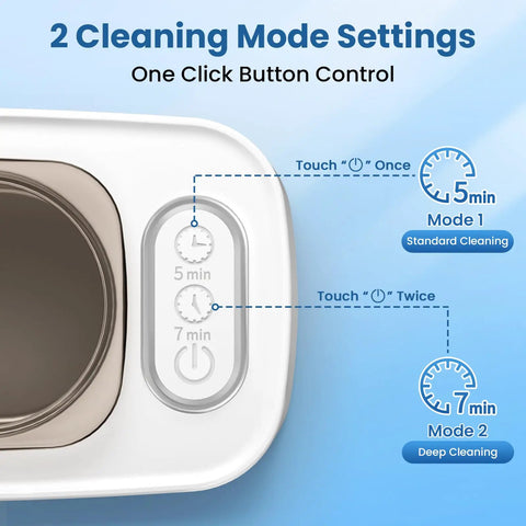 Control panel of 48 Kilohertz Ultrasonic Cleaning Machine For Jewelry Glasses Earbuds with two settings and timer.