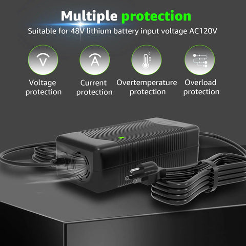 54.6V 2A Four Output LiIon Battery Charger For 48V To 54.6V Scooters And Electric Bikes Fast Universal Charger For Razor Jetson Voyage Gotrax Ninebot Ve And Other Lithium Battery Packs