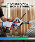 Professional Automatic Wire Fishing Tool For Wall Wiring Projects With Electric Drill Adapter in use for cable pulling.