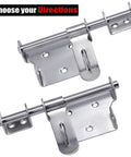 Sliding Latch 6 Inch Thick Stainless Steel Bucket Bolt With Padlock Hole Brushed Finish For Interior Latch Doors Cabinets Chests Gates Heavy Duty Construction Suitable For Indoor And Outdoor Use 2 Pack