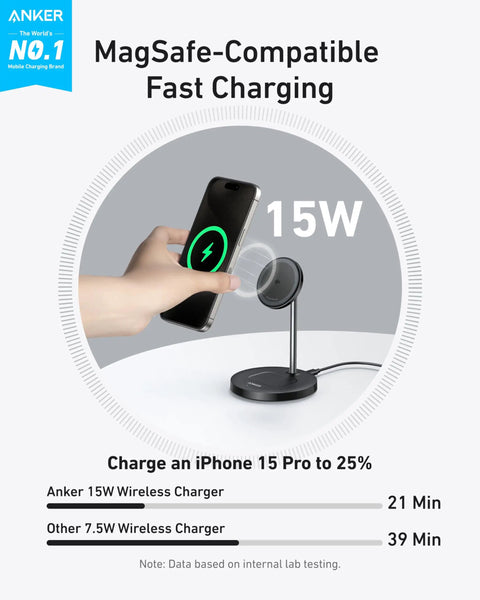 Must Have MagSafe Compatible 15W Fast Charging Stand With MagGo 2 In 1 Wireless Charger Station charging iPhone handheld