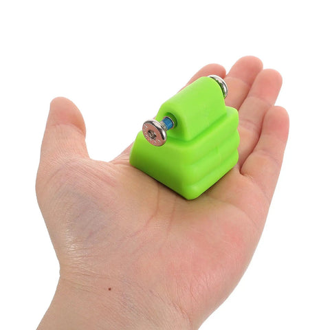 Person holding green Roller Skate Brake Stoppers Toe Plugs With Screws, Heavy Duty Replacement Parts For Inline And Quad Skates