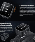 X3S Wireless Flash Trigger For Sony Cameras With 2.4G X System featuring knob adjustment and easy-mounting durable hotshoe