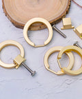 4 Pack Gold Cabinet Knobs With Screws, Brushed Gold Ring Pulls For Dresser, Cupboard And Wardrobe, Easy Install Hardware