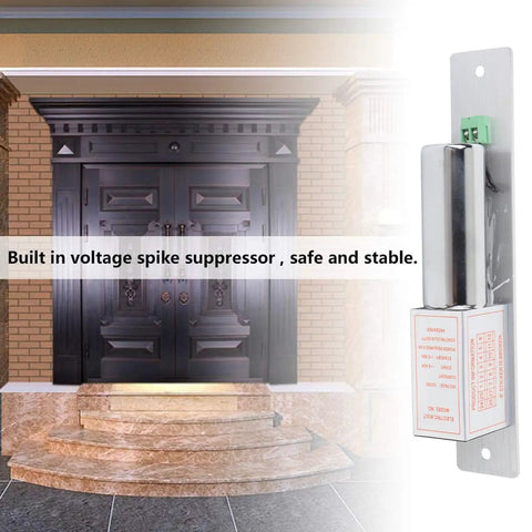 Heavy Duty 12v Electric Drop Bolt Lock With Magnetic Self Locking Deadbolt built in voltage spike suppressor on door.