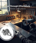 Heavy Duty Drill Nibbler Metal Cutter Attachment For Electric Impact Lithium Drills Titanium Steel Gears Sheet Metal Converter With Support Rod For Fast Smooth Precision Cuts In Steel And Iron in use on metal sheet.