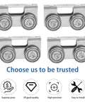 Four Wheel Light Duty Trolley Assembly For 1-5/8 Inch Channel Strut High Strength Solid Steel Zinc Galvanized For Unistrut And Superstrut Systems Compatible With P1000 P1001 P5000 P5001 P5500 P5501 And Taller Strut Channel Four Pack, showing four trolleys with zinc finish.