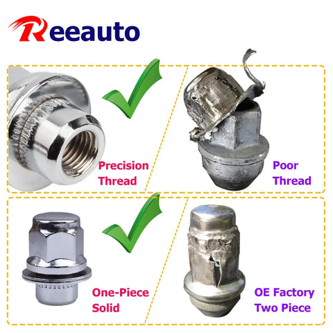 12x1.5 Lug Nuts 20 Pack Chrome Closed End Mag Style With Washer Thirteen Sixteenth Inch Hex Beefy High Strength Steel