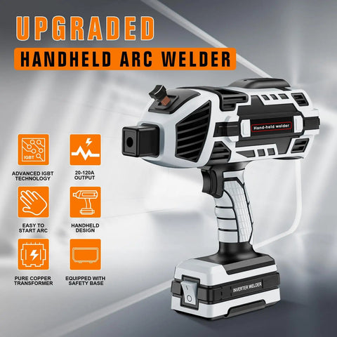 Portable Arc Welder Gun 110V 120A With IGBT Inverter Five Current Settings Lightweight 3.9 Lbs Compact 9.8 By 10 Inch Design