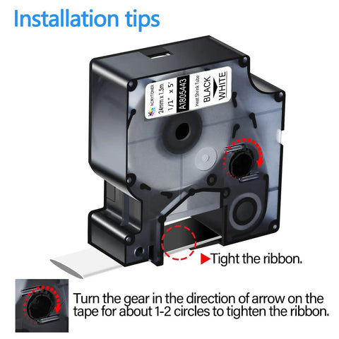 Two Pack Heavy Duty Heat Shrink Tube Labels One Inch Wide Giving Sharp Black Prints On Crisp White Tape For Fast Cable Tagging And Wire Organization No Cap On The Quality And Truly Wallet Friendly installation tips for using thermal tape.