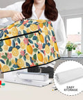 Lemon Sewing Machine Dust Cover With Side Pocket Universal Fit For Most Singer And Brother Machines shown with easy storage feature