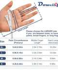 Hand measurements guide showing palm circumference, finger length, and size chart for cut resistant gloves.