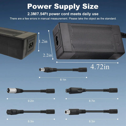 Replacement 29.4V 2A Electric Scooter Charger With Three Plug Options For 25.2V Lithium Battery E Bikes And Scooters Like Gotrax GKS GKS Pro GKS Plus SPX Mini Lil Cub Flash Nova Edge Glide Chrome Jetson Hiboy And More