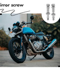 Beefy Aluminum Alloy Mirror Conversion Screws Set Two Pack For Motorcycle Rearview Mirrors Universal Fit Easy Install Enhanced Safety Silver Scooter Handlebar Kit on motorcycle
