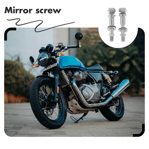 Beefy Aluminum Alloy Mirror Conversion Screws Set Two Pack For Motorcycle Rearview Mirrors Universal Fit Easy Install Enhanced Safety Silver Scooter Handlebar Kit on motorcycle