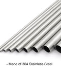 304 stainless steel round tubing set, 12 mm OD, 1 mm wall, 300 mm length, seamless pipes for DIY projects