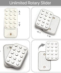 Heavy Duty Metal Fidget Slider Featuring Unlimited Rotary Push Brick Design For Adults ADHD Anxiety And Stress Relief Smooth As Butter Gliding Action Kick Back And Chill Anytime in silver with rotary push blocks.