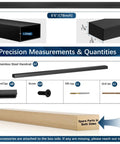 Kickass Black Stainless Steel Handrail For Cable Railing System 6 Foot 6 Inch Length Two Pack with precision measurements and parts.