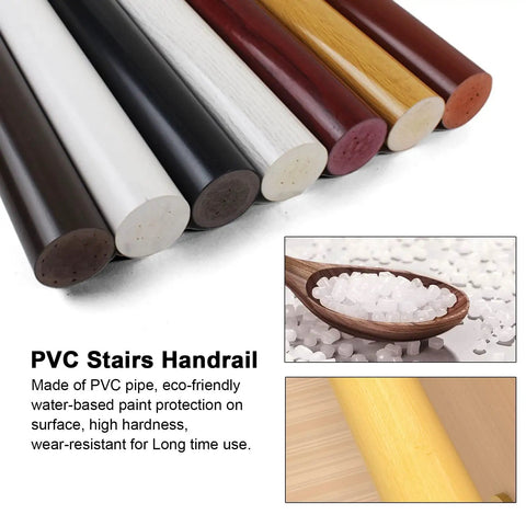 Rock Solid Pvc Round Handrail Wall Mount Safety Grab Bar For Indoor Stairs And Bathrooms 2 Foot 2 Inch Diameter Matte Red Modern Anti Slip Support Railing Built Like A Tank For Bars And Theaters