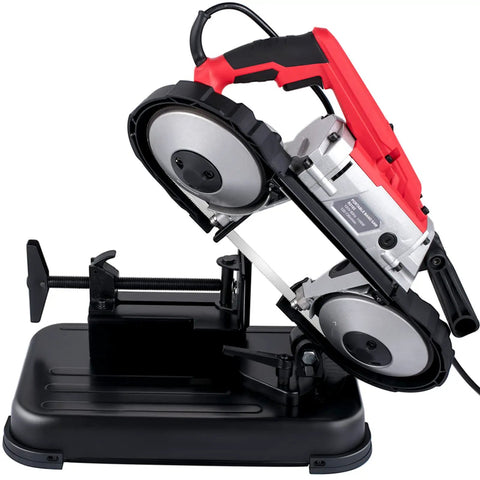 Portable Band Saw 110V 10A Motor With Removable Alloy Steel Base 5 Inch Cutting Capacity Variable Speed Handheld Metal And Wood Band Saw