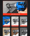 Cordless Electric Shears For Metal Sheet Cutting With Adjustable Speed And Led Light cutting through sheet metal safely.
