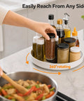 11.8 Inch Lazy Susan For Refrigerator And Pantry, Round Kitchen Turntable Spice Rack Organizer With Heavy Duty Swivel Base, spices within easy reach