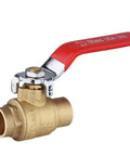 Pack Of Ten Full Port Sweat Brass Ball Valve Half Inch Lead Free Forged Brass 600 WOG For Water Oil And Gas One Quarter Turn Shut Off