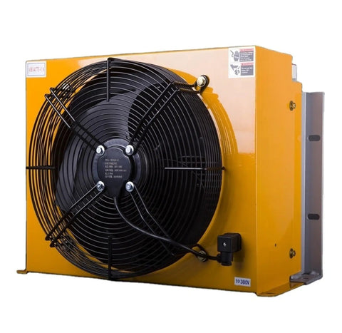 Air Cooled Hydraulic Oil Cooler Heat Exchanger For CNC Machine Tools, 150 Liters Per Minute Flow, Beefy Aluminum Tube Radiator, Heavy Duty Industrial Cooling System, DC24 Compatible, Wide Application