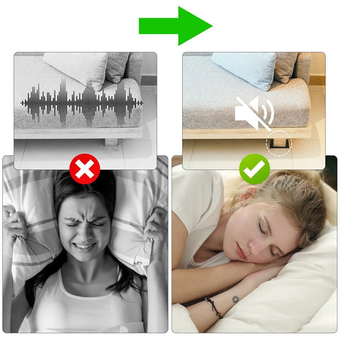 Image showing before and after using Twenty Two Piece Adhesive Foam Squares With Heavy Duty Hold for noise reduction.
