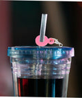 Six Pack Silicone Straw Charm Adapters For Tumblers, Stylish And Fun Straw Pendants For Home Parties Cafes And Gatherings, colorful pendant on cup