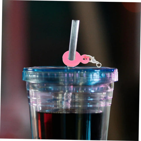 Six Pack Silicone Straw Charm Adapters For Tumblers, Stylish And Fun Straw Pendants For Home Parties Cafes And Gatherings, colorful pendant on cup