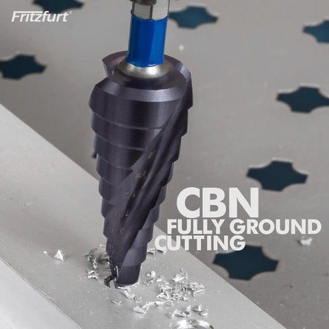 Pro Grade M35 Cobalt Step Drill Bit Set With CBN Ground And AlTiN Coating drilling stainless steel sheet.