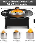 Beefy 40 Inch Fire Pit Surround Tabletop For Solo Stove Bonfire And Ranger Wood Burning, Powder Coated Steel Tabletop With 24 Inch Inner Diameter