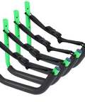 Heavy Duty Kayak Wall Mount Rack Kit Four Pack Green With Straps 100 Lb Capacity Ideal For Surfboards Paddle Boards Bikes