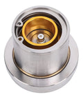 Top view of open Boat Trailer Bearing Protectors With Covers Stainless Steel Grease Cap 2.717 Inch Diameter Auto Check Window